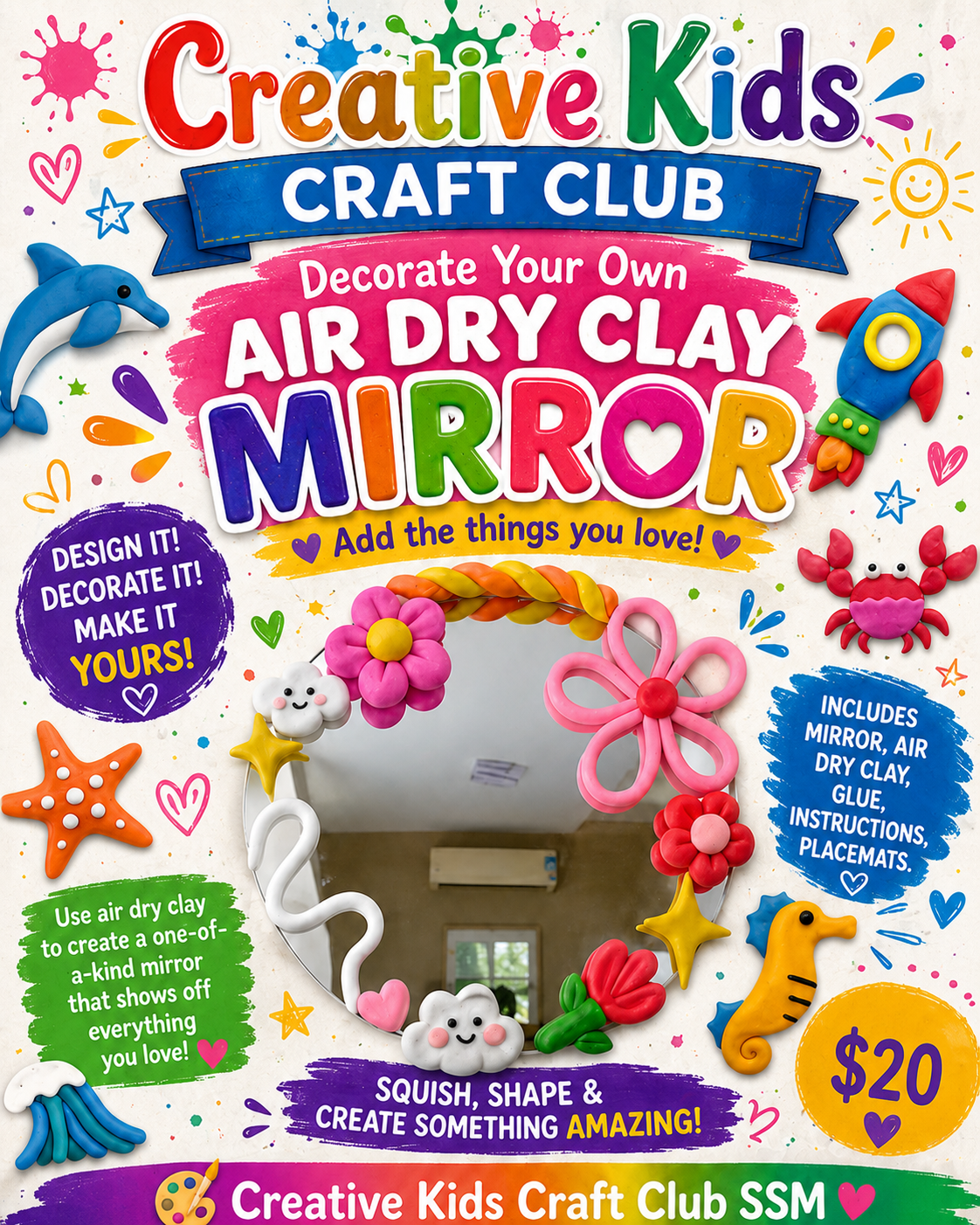 Foam Clay Mirror DIY Craft Kit