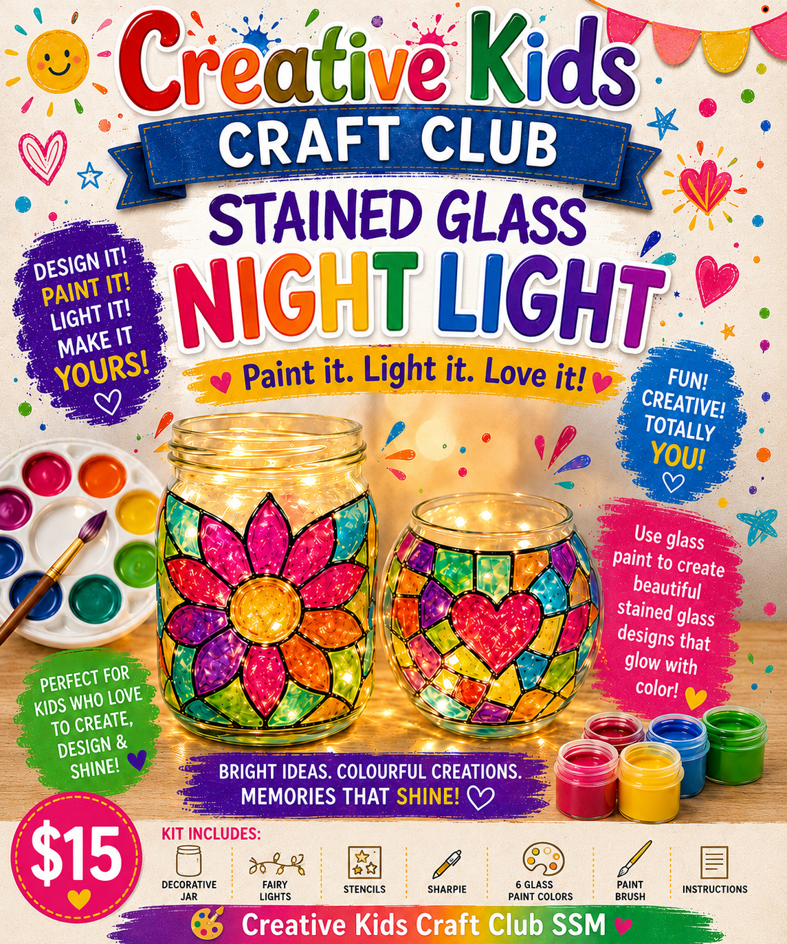 Stained Glass Nightlight DIY Craft Kit