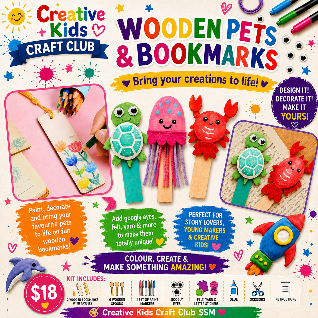 Wooden Pets and Bookmarks